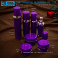 Elegant fabulous high quality beautiful round drum shape luxury acrylic cosmetics packaging plastic bottle and jar